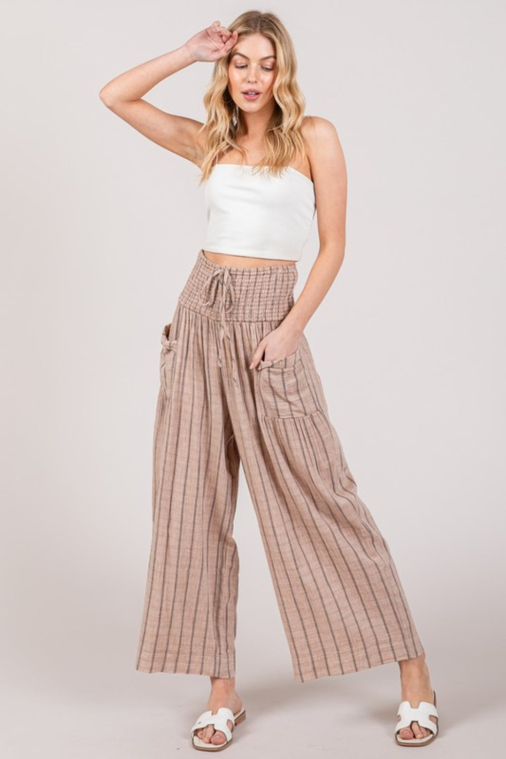 SAGE + FIG Cotton Gauze Wash Stripe Pants-0